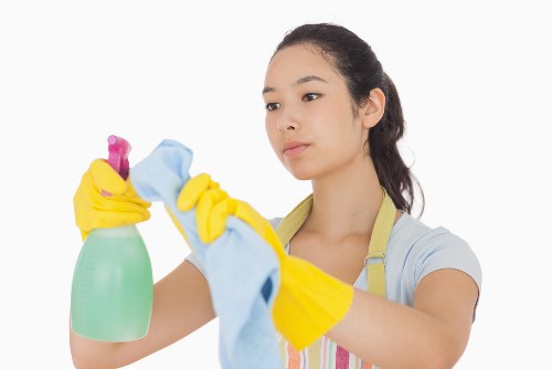 Cleaning team preparing for a professional home cleaning visit