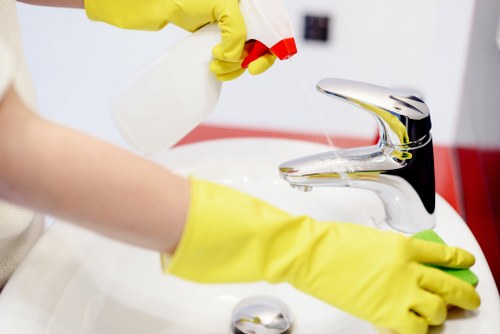 Eco-friendly office cleaning equipment used in a Hammersmith workplace